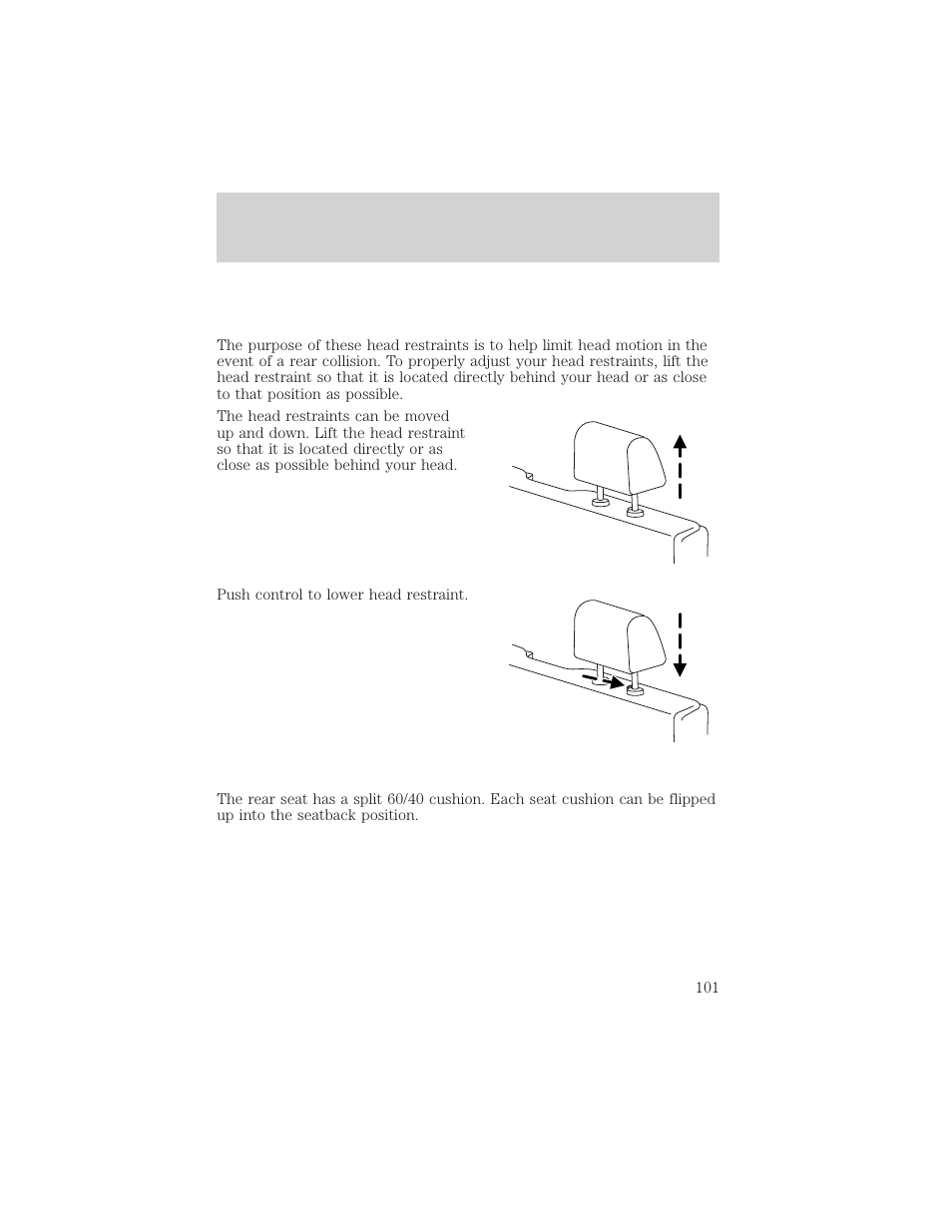 Seating and safety restraints | FORD 2004 F-150 v.1 User Manual | Page 101 / 280