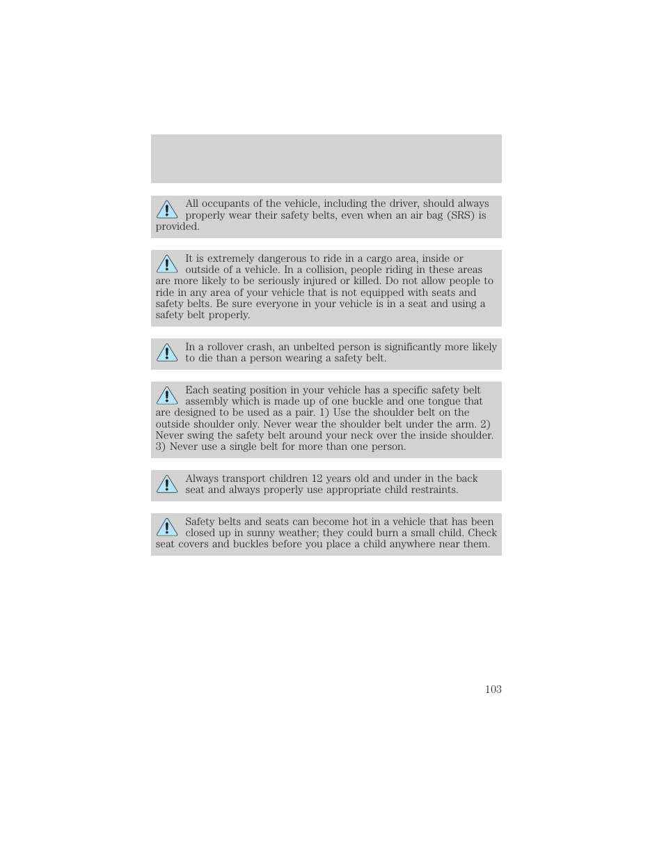 Seating and safety restraints | FORD 2004 F-150 v.1 User Manual | Page 103 / 280