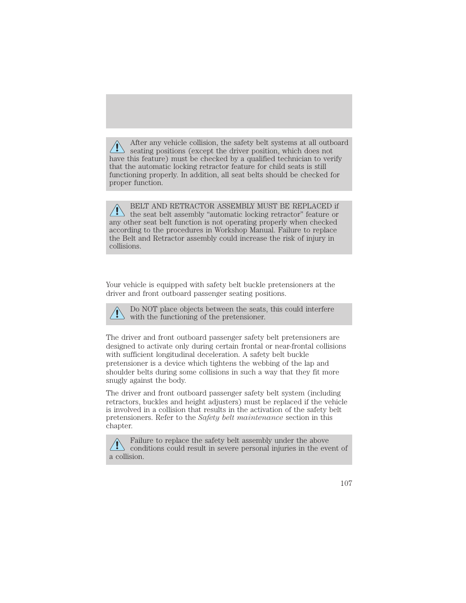 Seating and safety restraints | FORD 2004 F-150 v.1 User Manual | Page 107 / 280