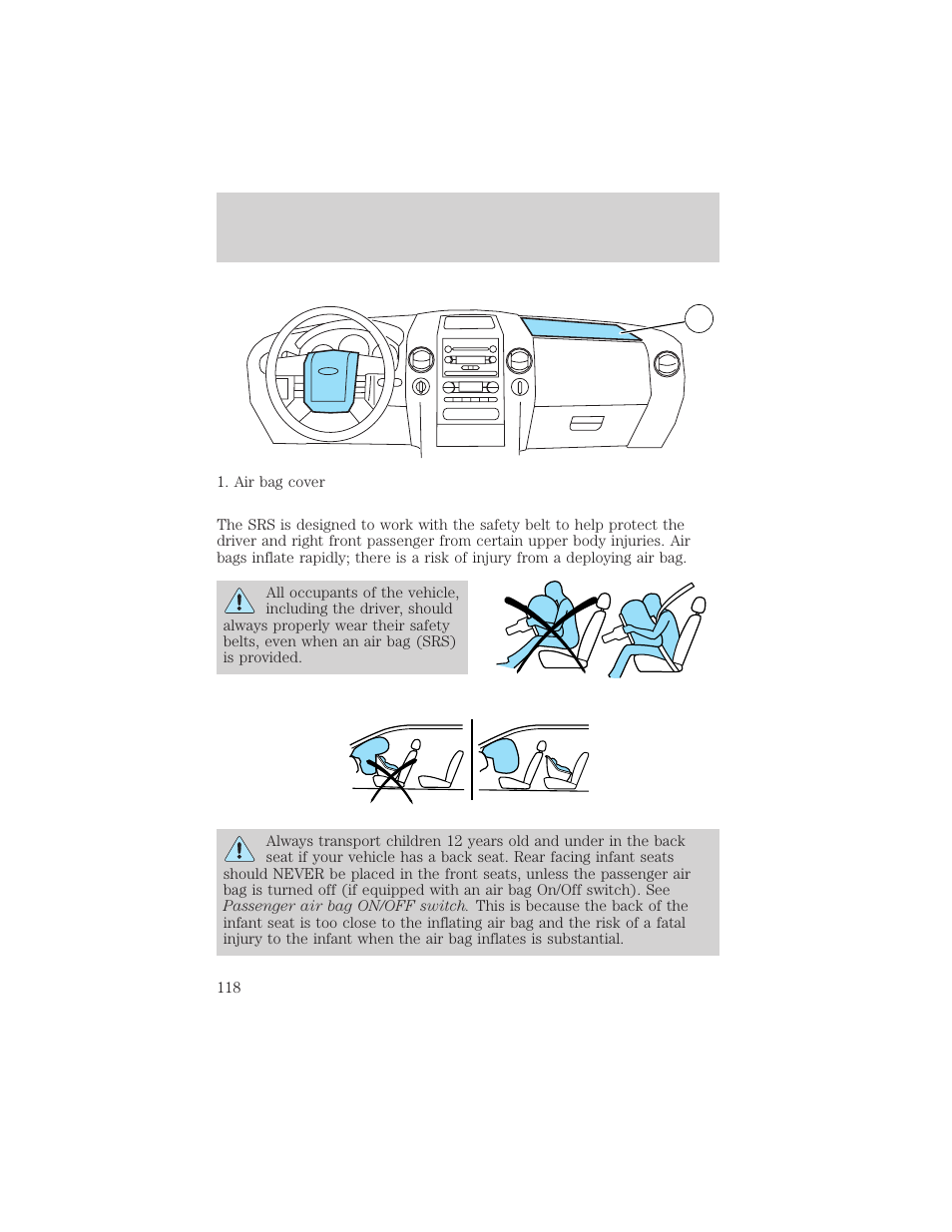 Seating and safety restraints | FORD 2004 F-150 v.1 User Manual | Page 118 / 280