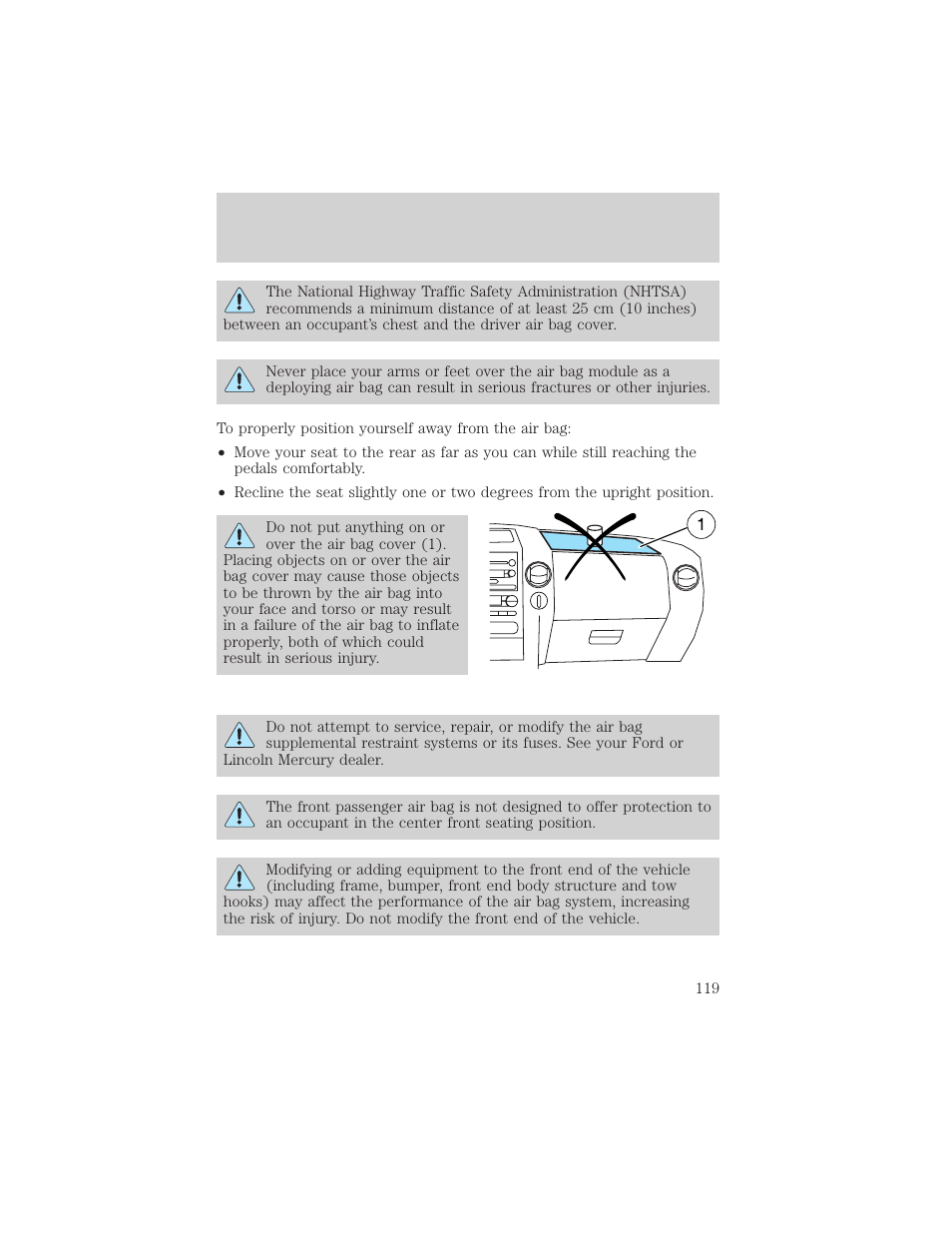 Seating and safety restraints | FORD 2004 F-150 v.1 User Manual | Page 119 / 280