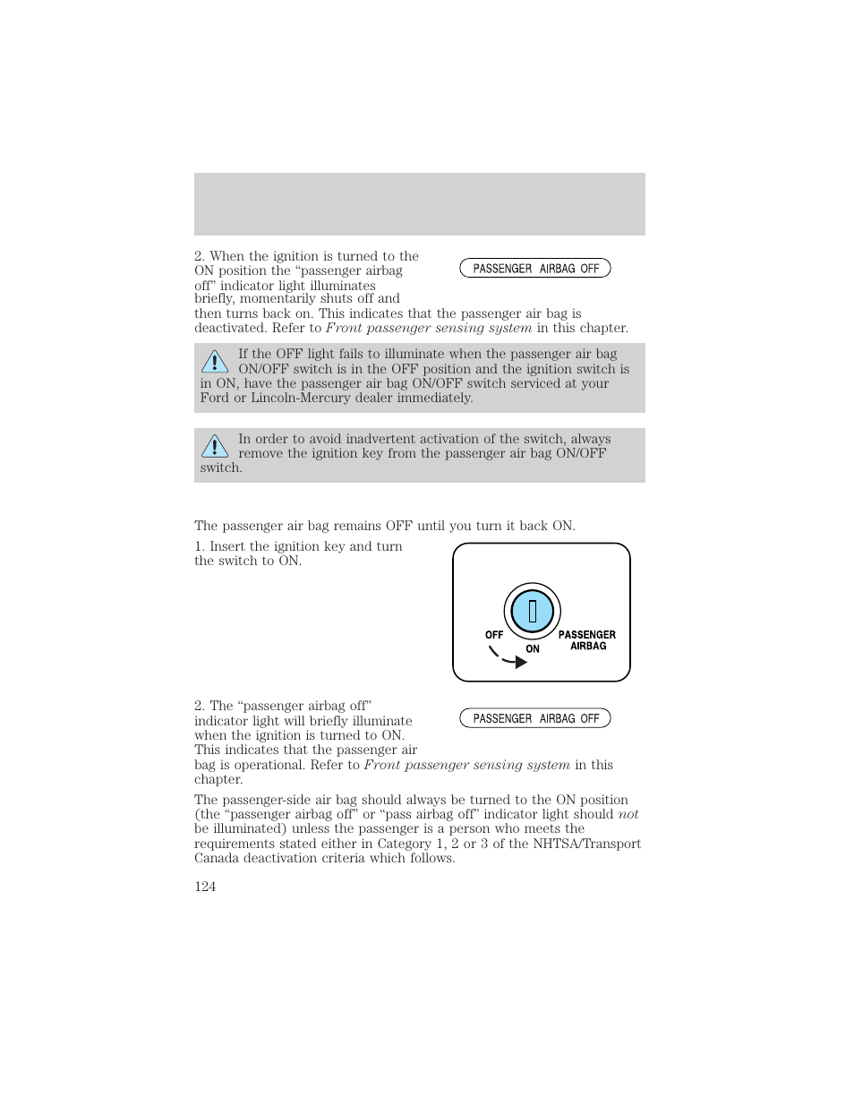 Seating and safety restraints | FORD 2004 F-150 v.1 User Manual | Page 124 / 280