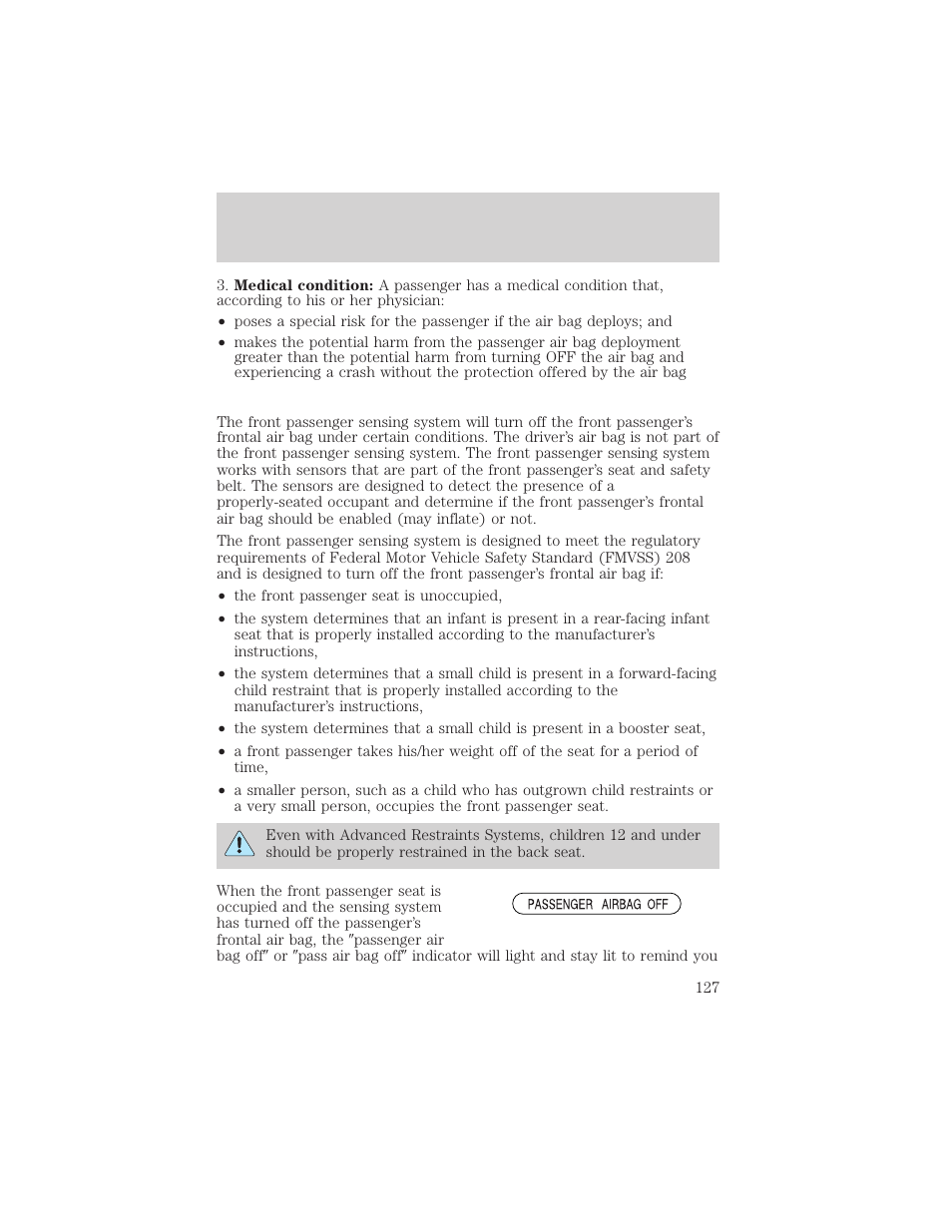 Seating and safety restraints | FORD 2004 F-150 v.1 User Manual | Page 127 / 280