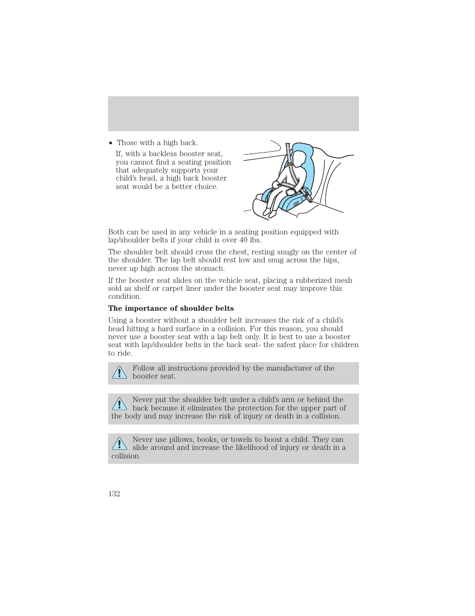 Seating and safety restraints | FORD 2004 F-150 v.1 User Manual | Page 132 / 280