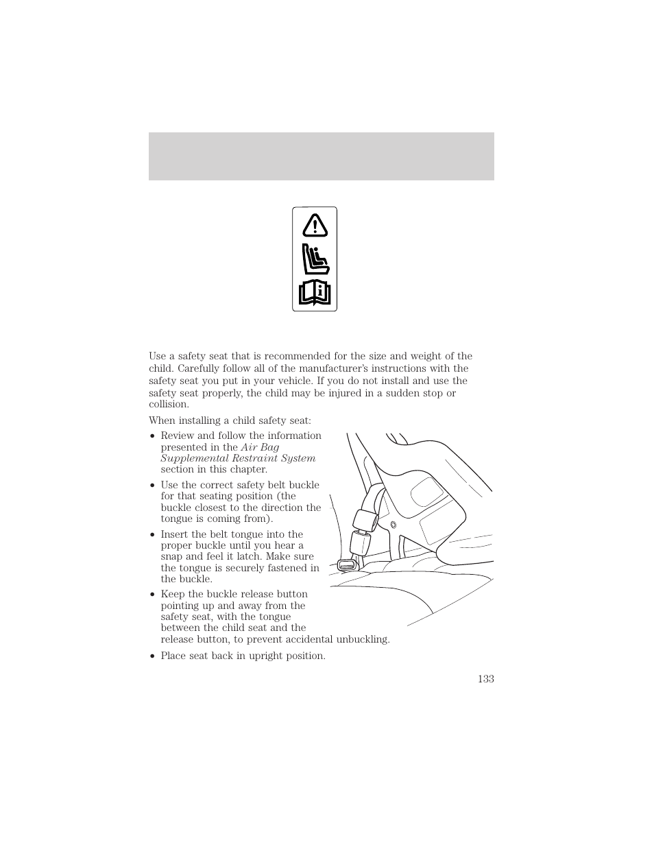 Seating and safety restraints | FORD 2004 F-150 v.1 User Manual | Page 133 / 280