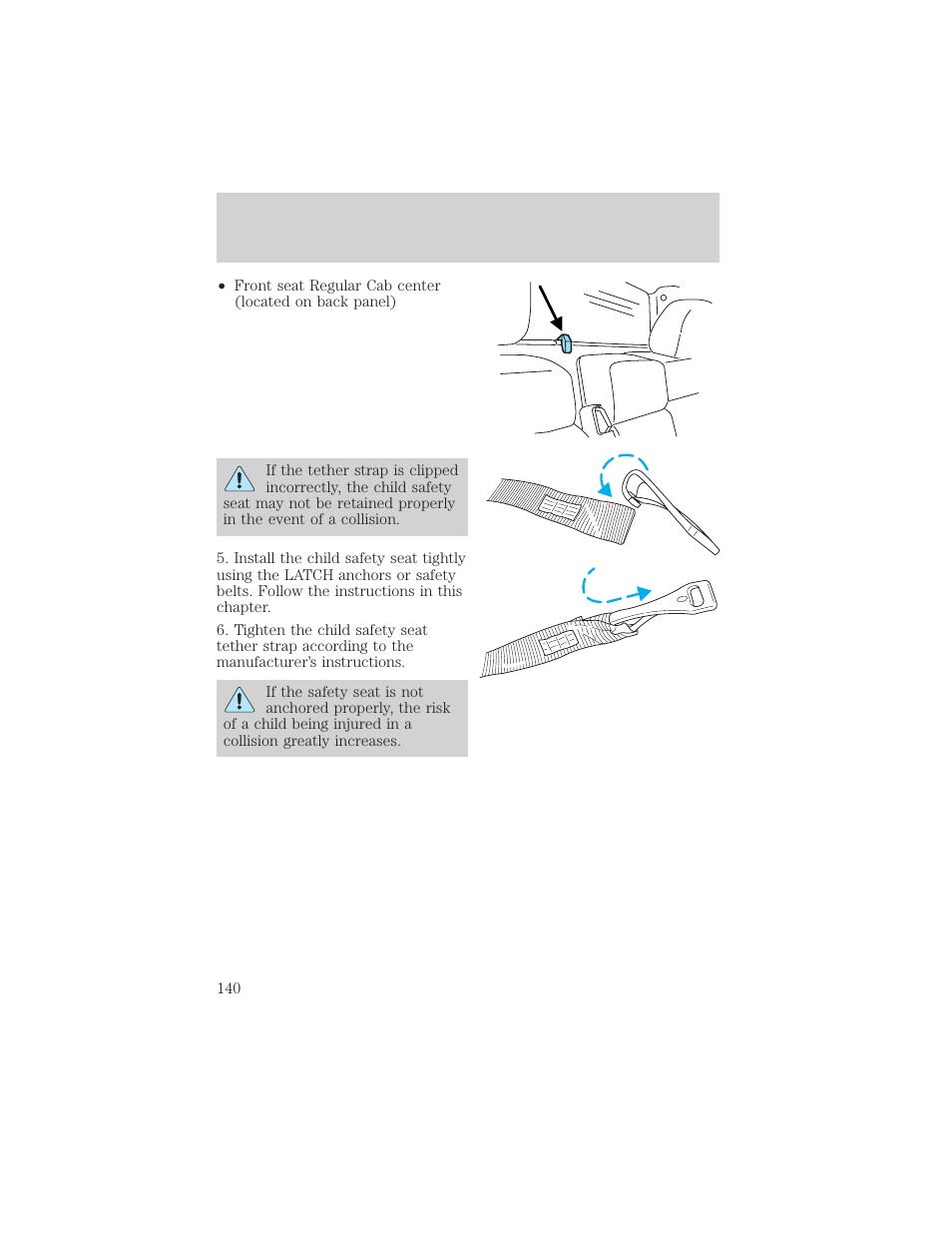 Seating and safety restraints | FORD 2004 F-150 v.1 User Manual | Page 140 / 280