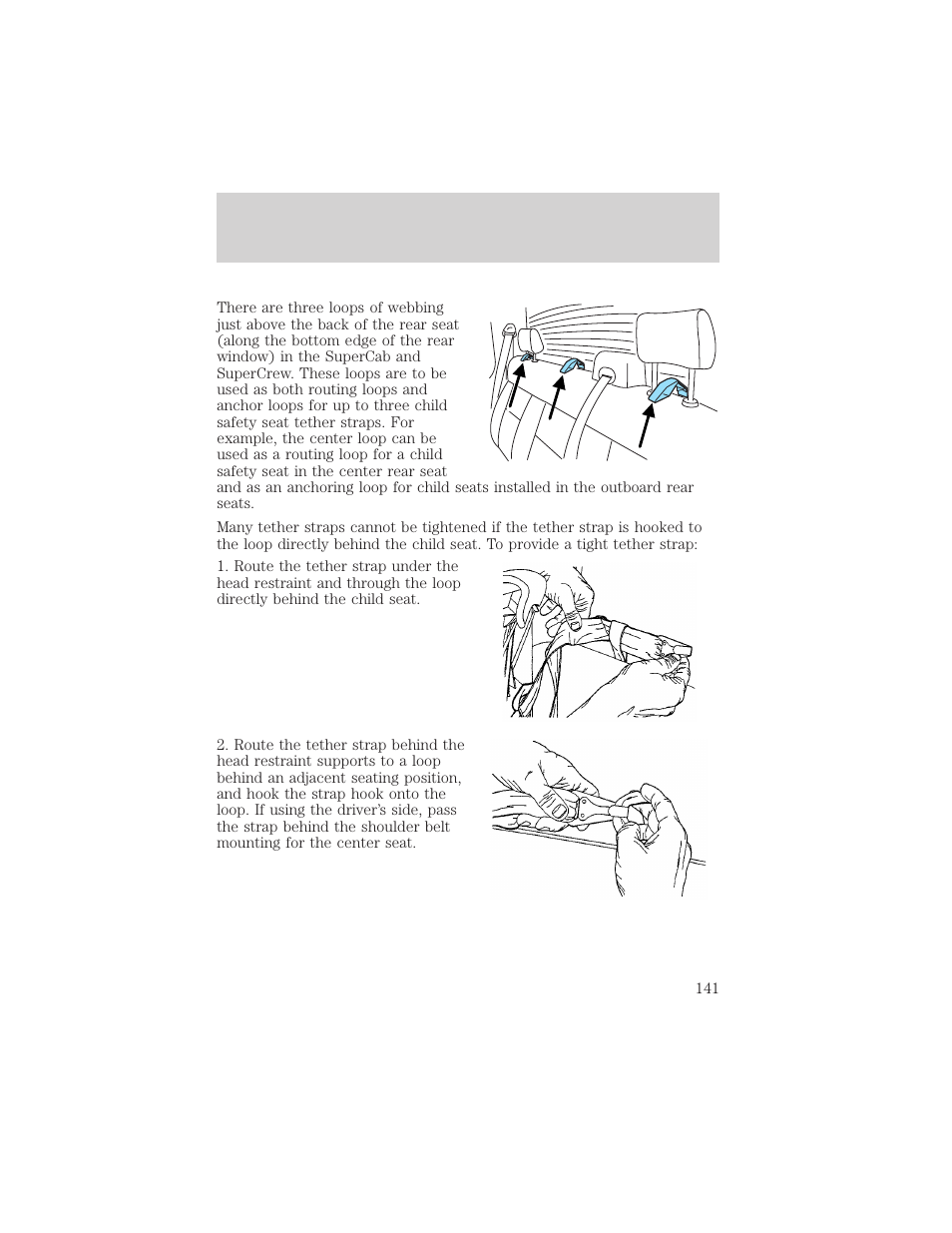 Seating and safety restraints | FORD 2004 F-150 v.1 User Manual | Page 141 / 280