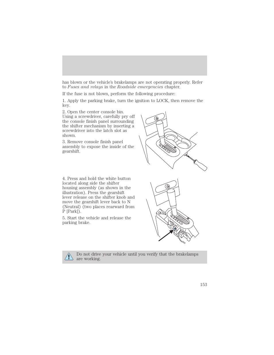 Driving | FORD 2004 F-150 v.1 User Manual | Page 153 / 280