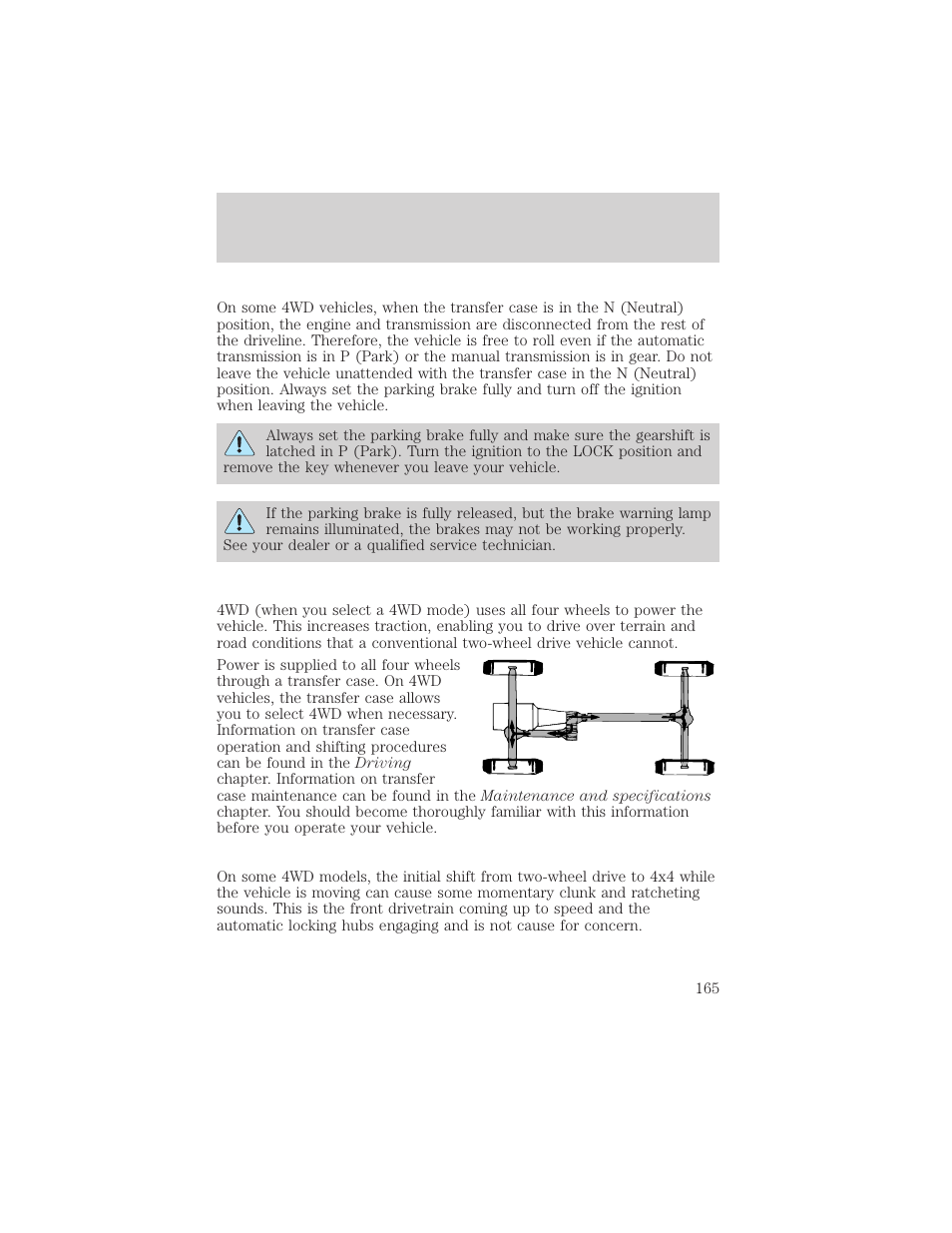 Driving | FORD 2004 F-150 v.1 User Manual | Page 165 / 280