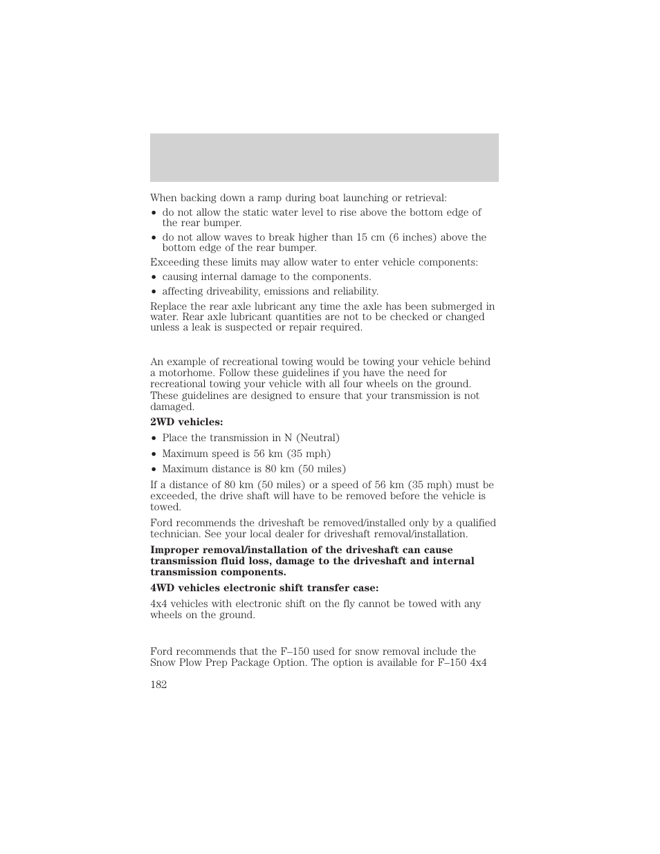Driving | FORD 2004 F-150 v.1 User Manual | Page 182 / 280