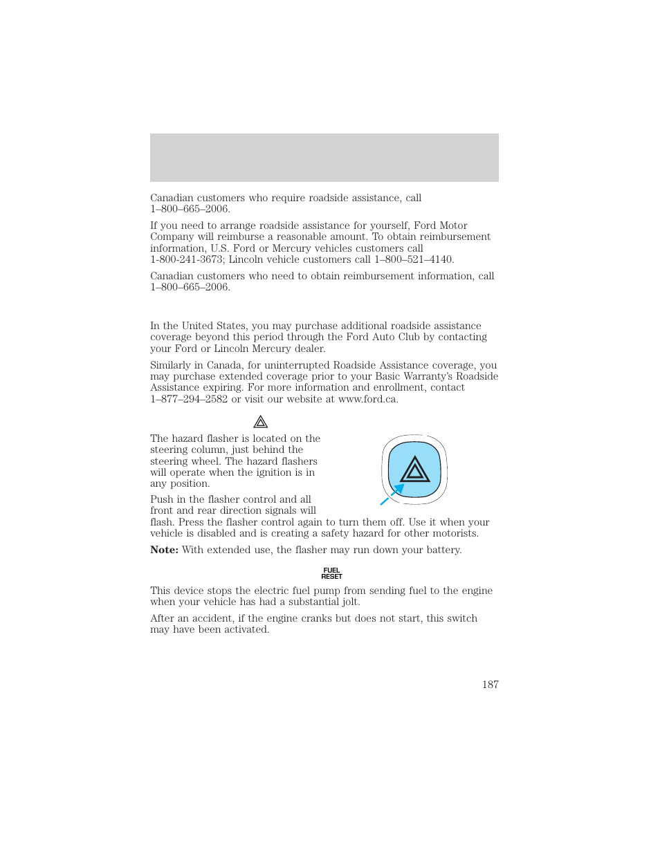 Roadside emergencies | FORD 2004 F-150 v.1 User Manual | Page 187 / 280