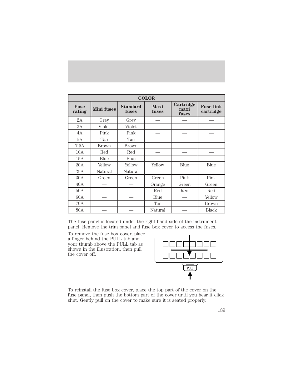 Roadside emergencies | FORD 2004 F-150 v.1 User Manual | Page 189 / 280