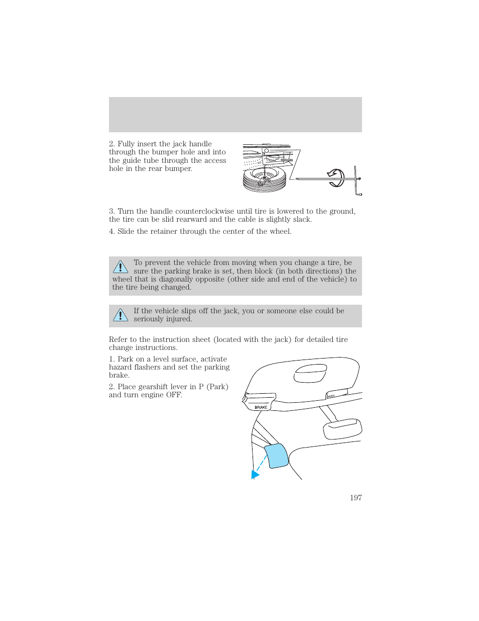 Roadside emergencies | FORD 2004 F-150 v.1 User Manual | Page 197 / 280
