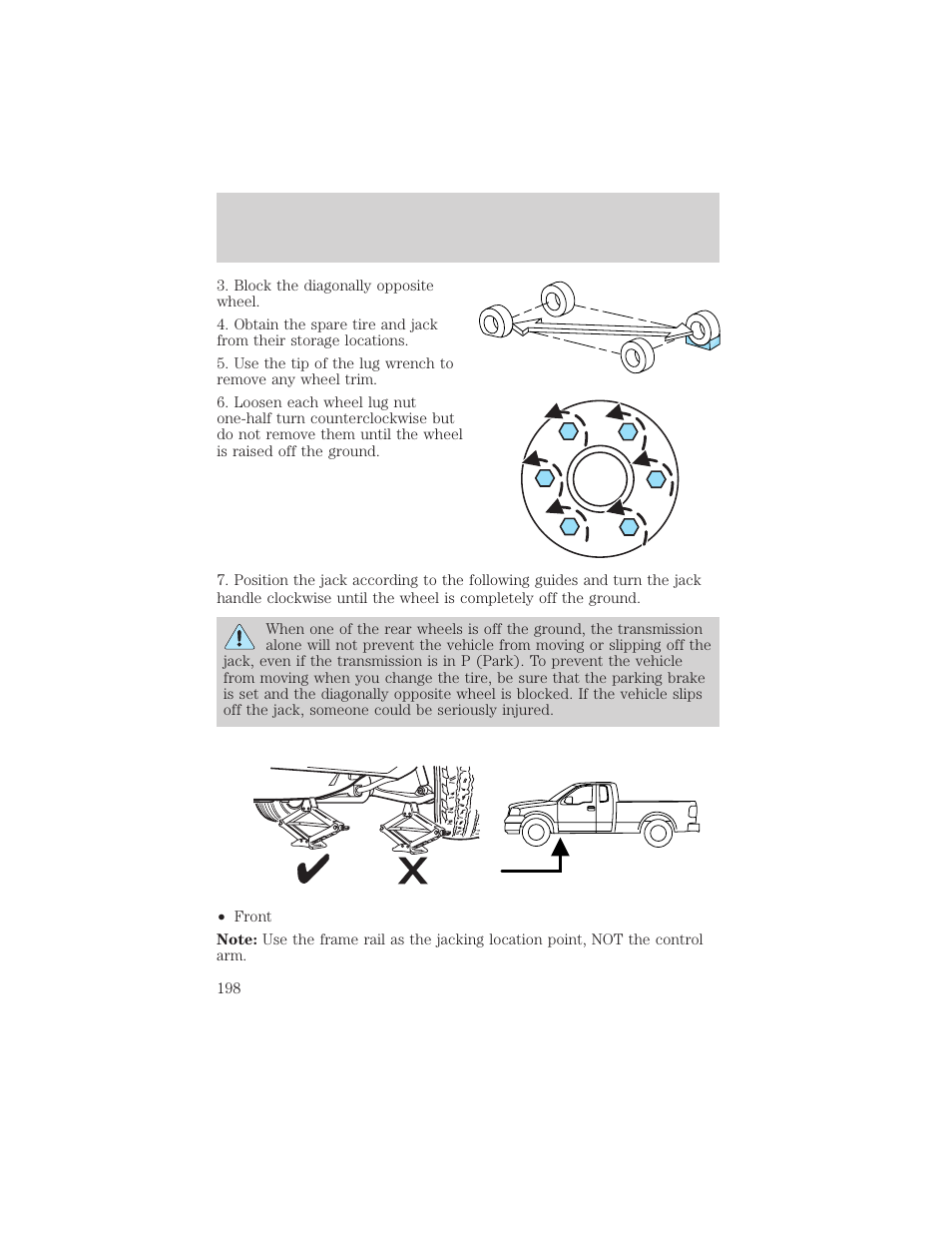 Roadside emergencies | FORD 2004 F-150 v.1 User Manual | Page 198 / 280