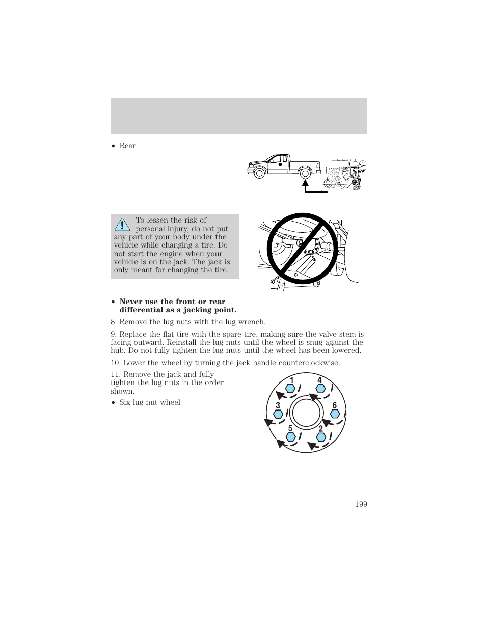 Roadside emergencies | FORD 2004 F-150 v.1 User Manual | Page 199 / 280