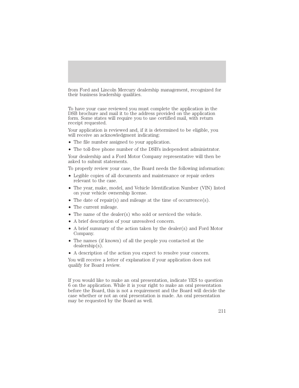 Customer assistance | FORD 2004 F-150 v.1 User Manual | Page 211 / 280