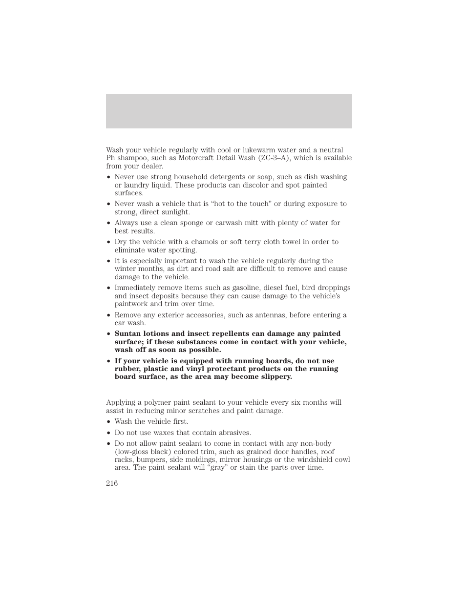 Cleaning | FORD 2004 F-150 v.1 User Manual | Page 216 / 280