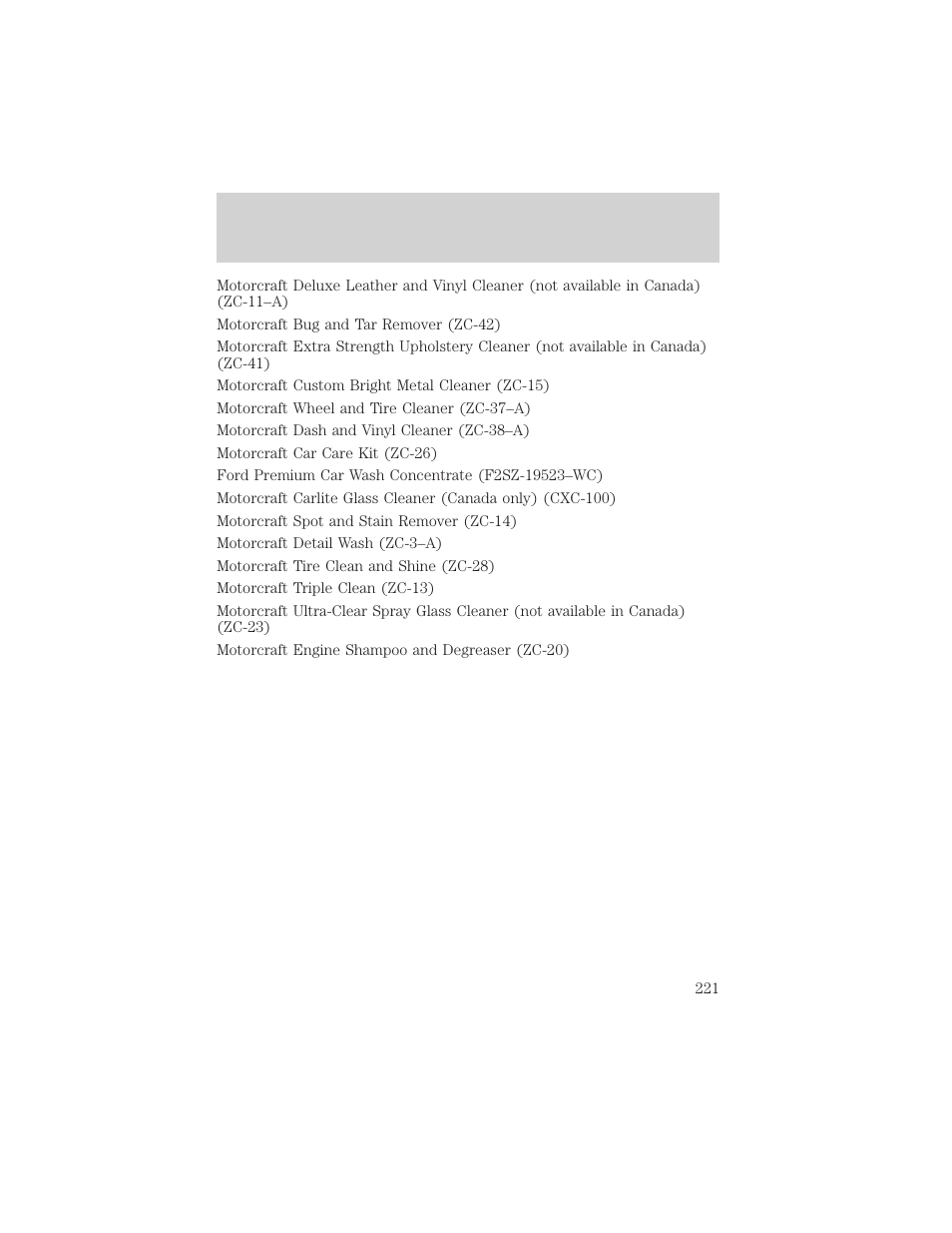 Cleaning | FORD 2004 F-150 v.1 User Manual | Page 221 / 280