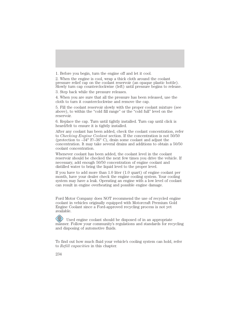 Maintenance and specifications | FORD 2004 F-150 v.1 User Manual | Page 234 / 280