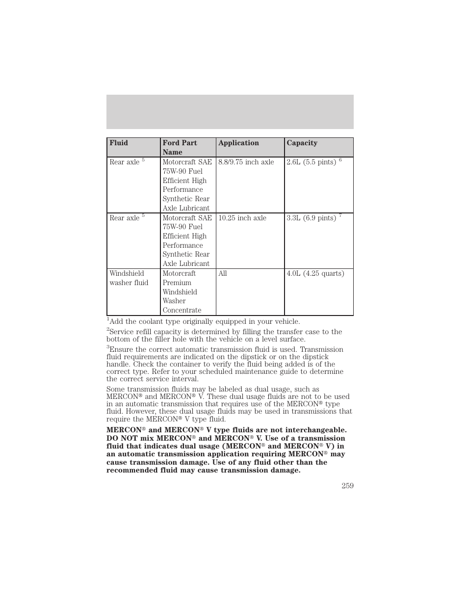 Maintenance and specifications | FORD 2004 F-150 v.1 User Manual | Page 259 / 280