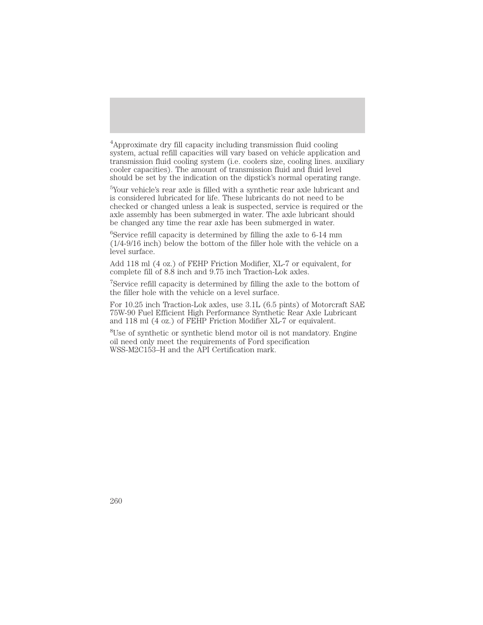 Maintenance and specifications | FORD 2004 F-150 v.1 User Manual | Page 260 / 280