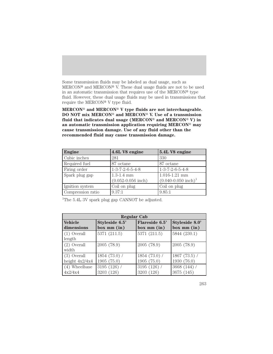 Maintenance and specifications | FORD 2004 F-150 v.1 User Manual | Page 263 / 280
