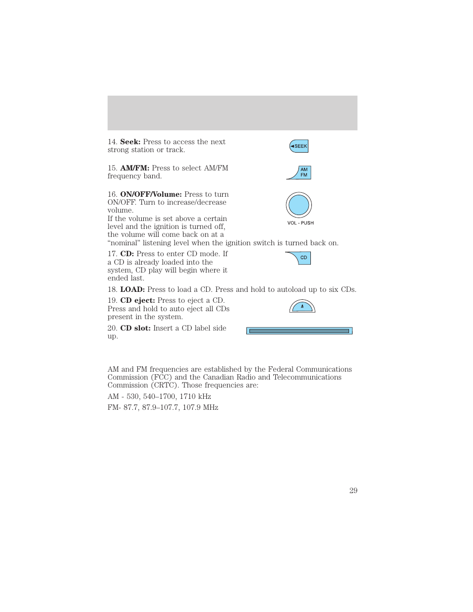 Entertainment systems | FORD 2004 F-150 v.1 User Manual | Page 29 / 280