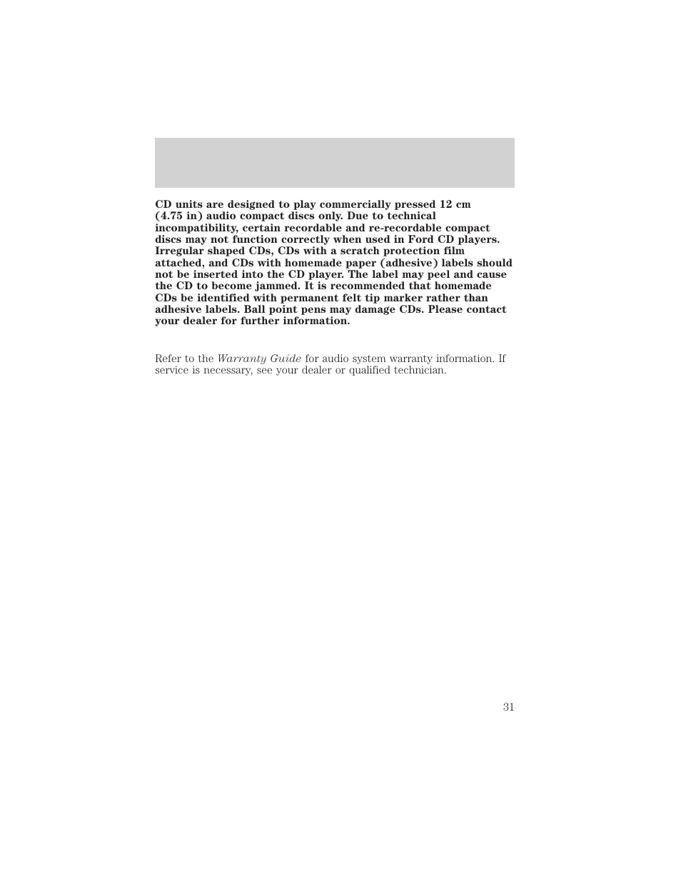 Entertainment systems | FORD 2004 F-150 v.1 User Manual | Page 31 / 280