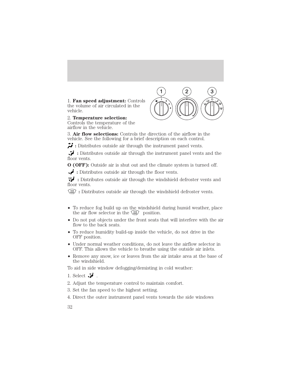 Climate controls | FORD 2004 F-150 v.1 User Manual | Page 32 / 280