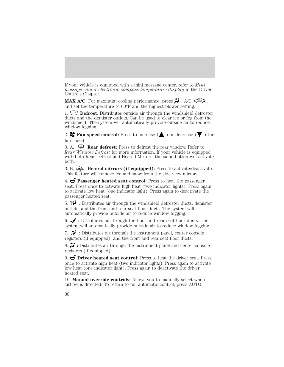 Climate controls | FORD 2004 F-150 v.1 User Manual | Page 38 / 280