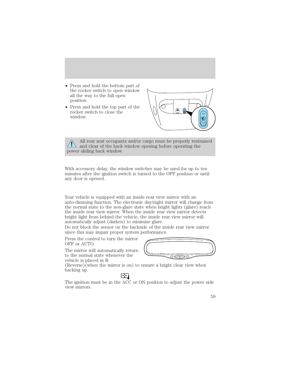 Driver controls | FORD 2004 F-150 v.1 User Manual | Page 59 / 280