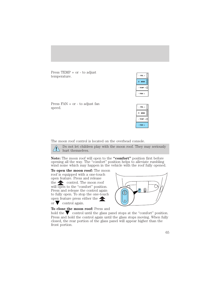 Driver controls | FORD 2004 F-150 v.1 User Manual | Page 65 / 280