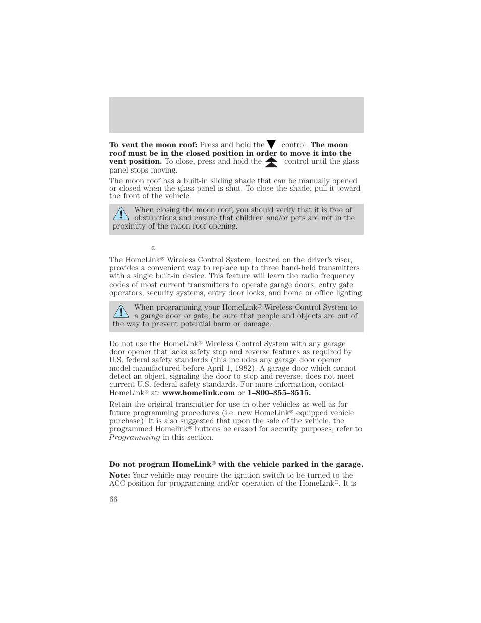 Driver controls | FORD 2004 F-150 v.1 User Manual | Page 66 / 280