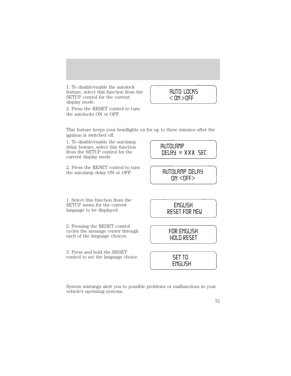 Driver controls | FORD 2004 F-150 v.1 User Manual | Page 75 / 280