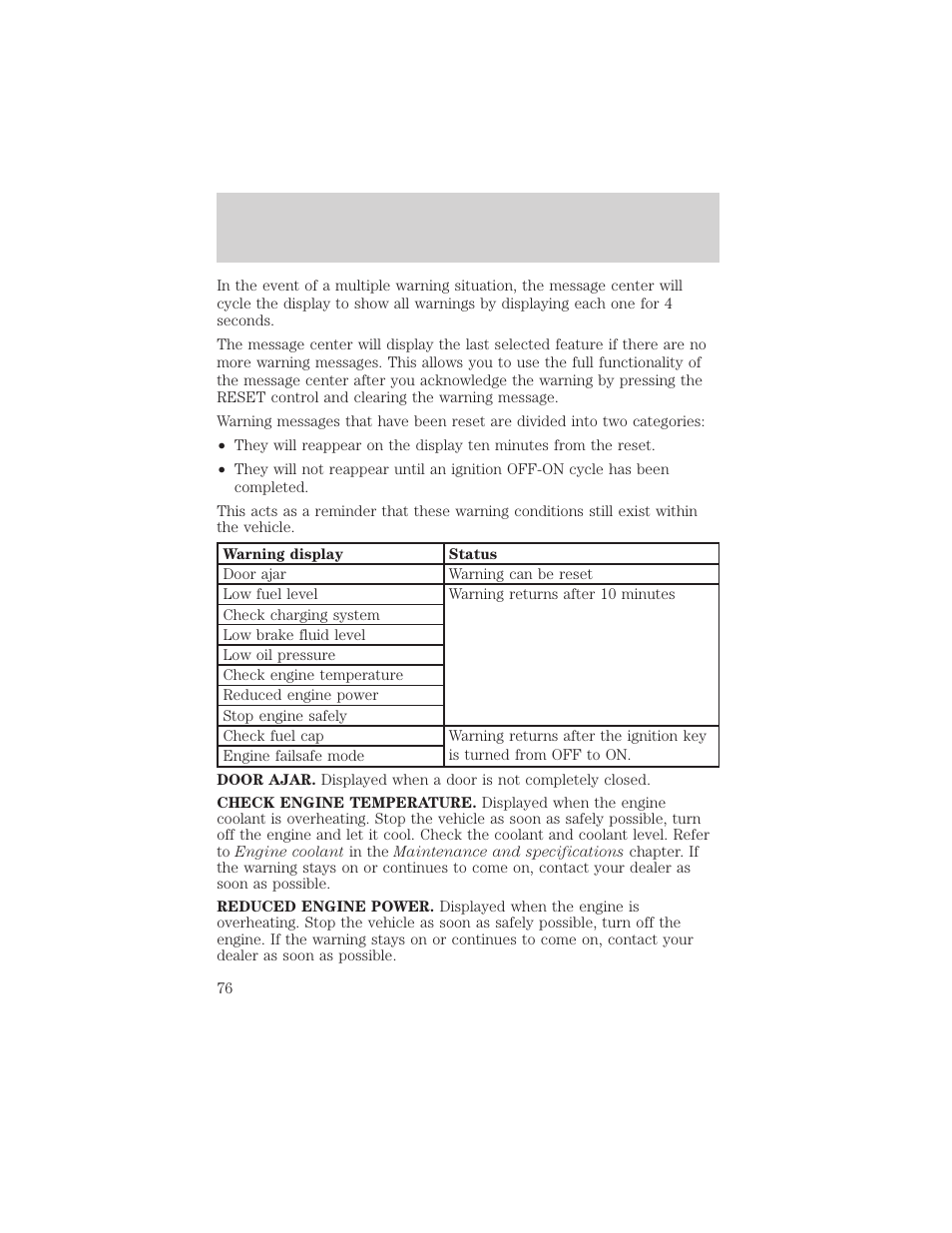 Driver controls | FORD 2004 F-150 v.1 User Manual | Page 76 / 280