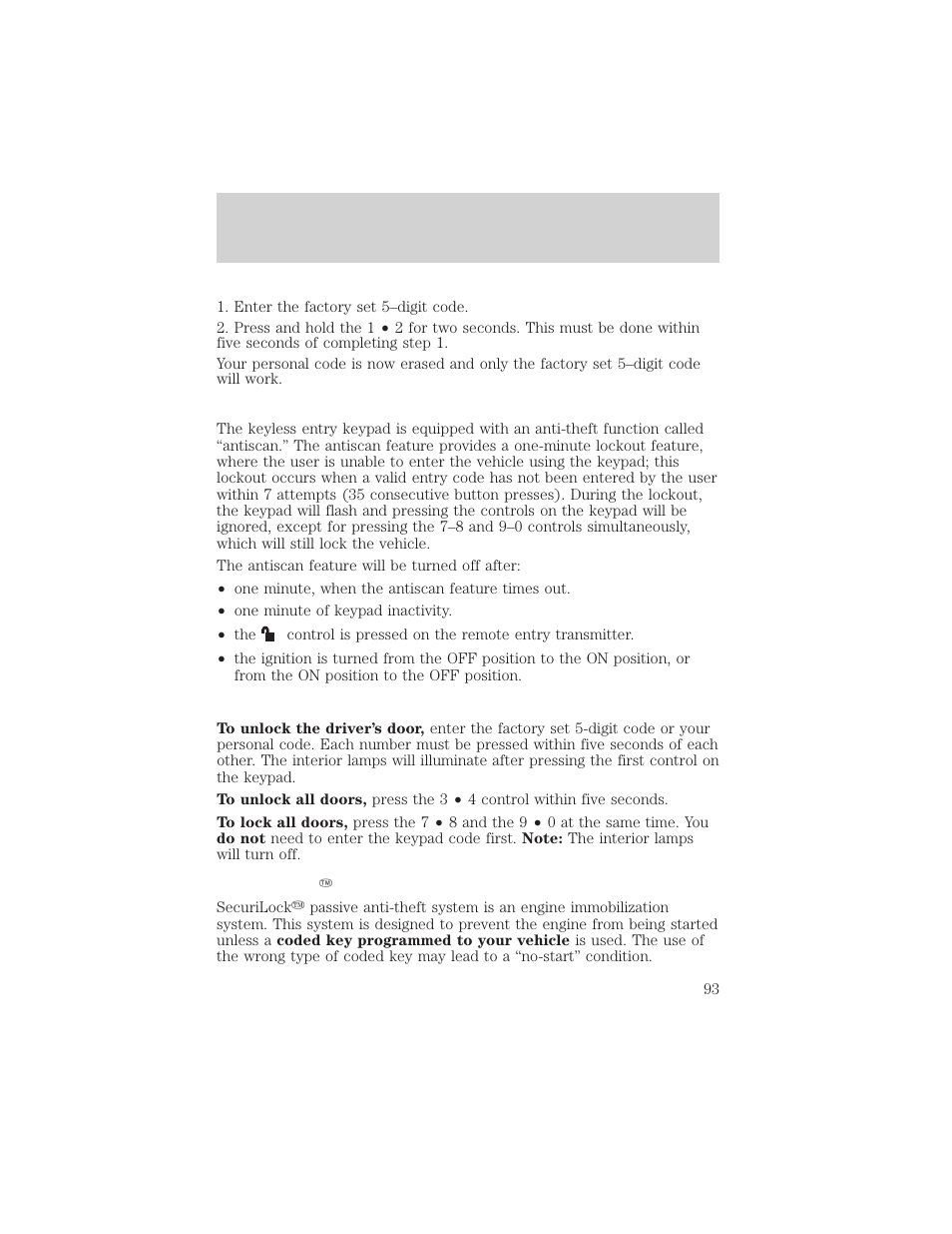 Locks and security | FORD 2004 F-150 v.1 User Manual | Page 93 / 280