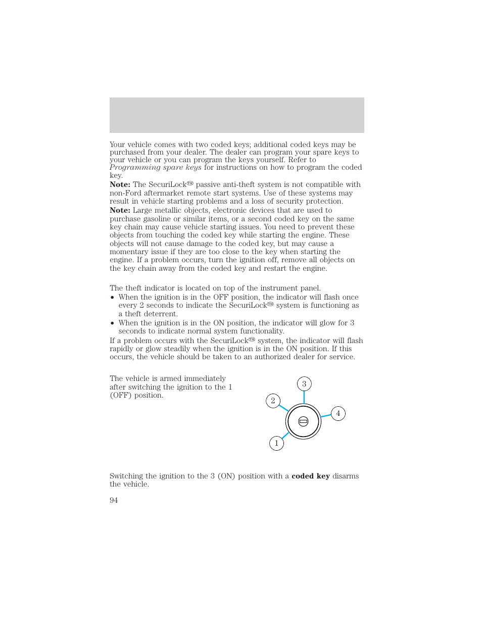 Locks and security | FORD 2004 F-150 v.1 User Manual | Page 94 / 280