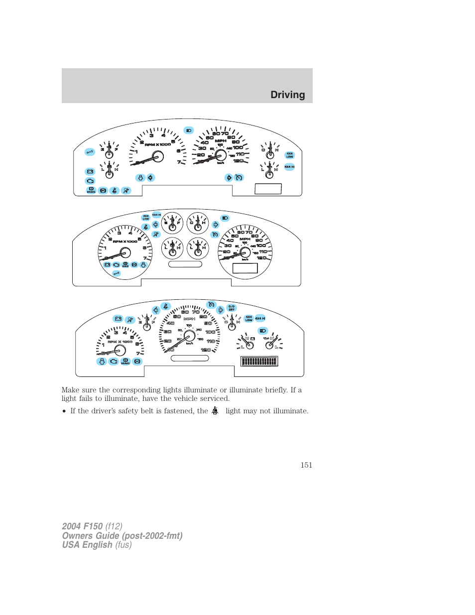 Driving | FORD 2004 F-150 v.2 User Manual | Page 151 / 296