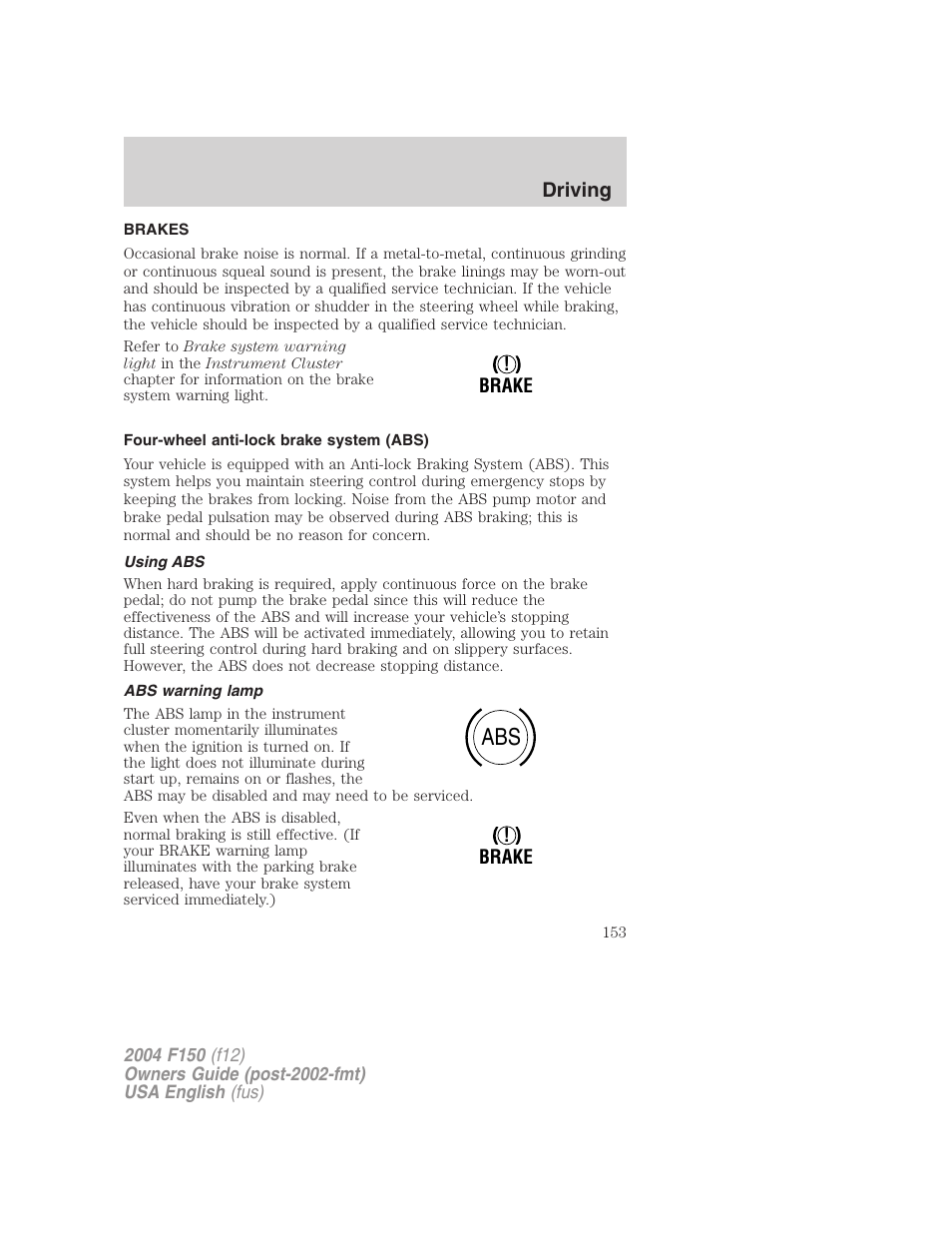 FORD 2004 F-150 v.2 User Manual | Page 153 / 296