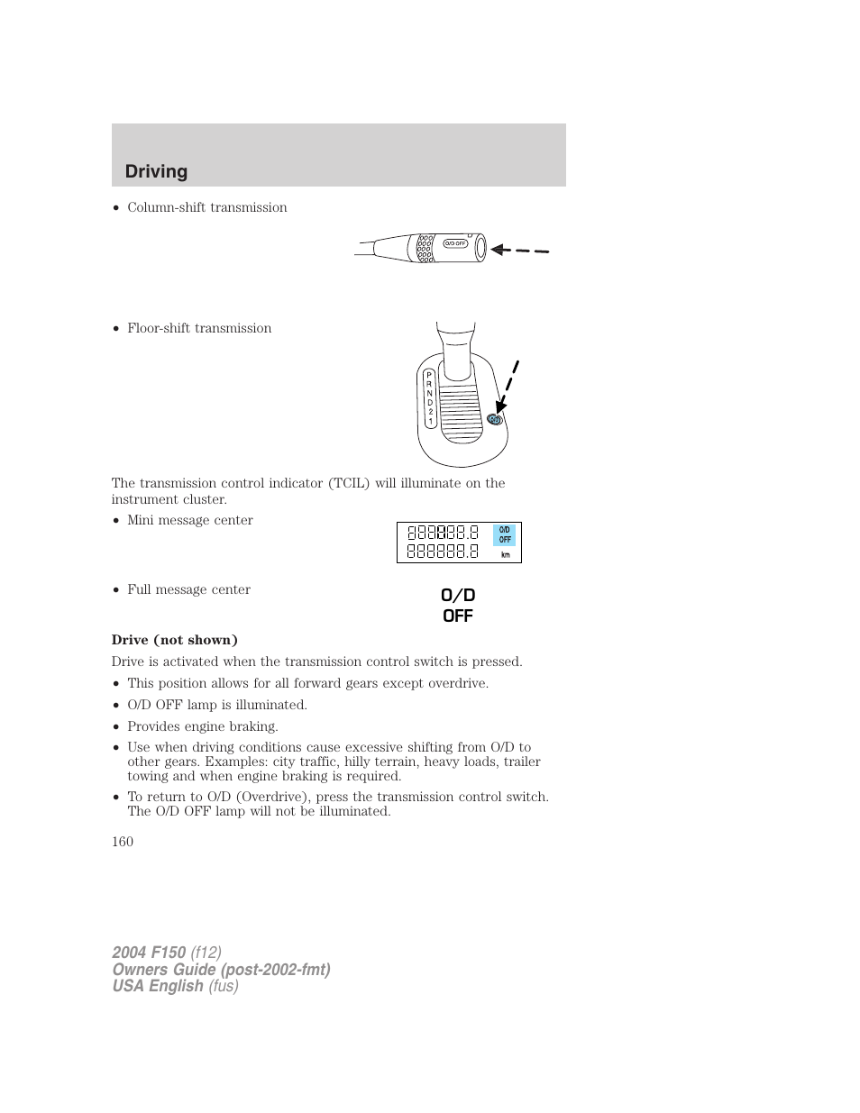 Driving | FORD 2004 F-150 v.2 User Manual | Page 160 / 296