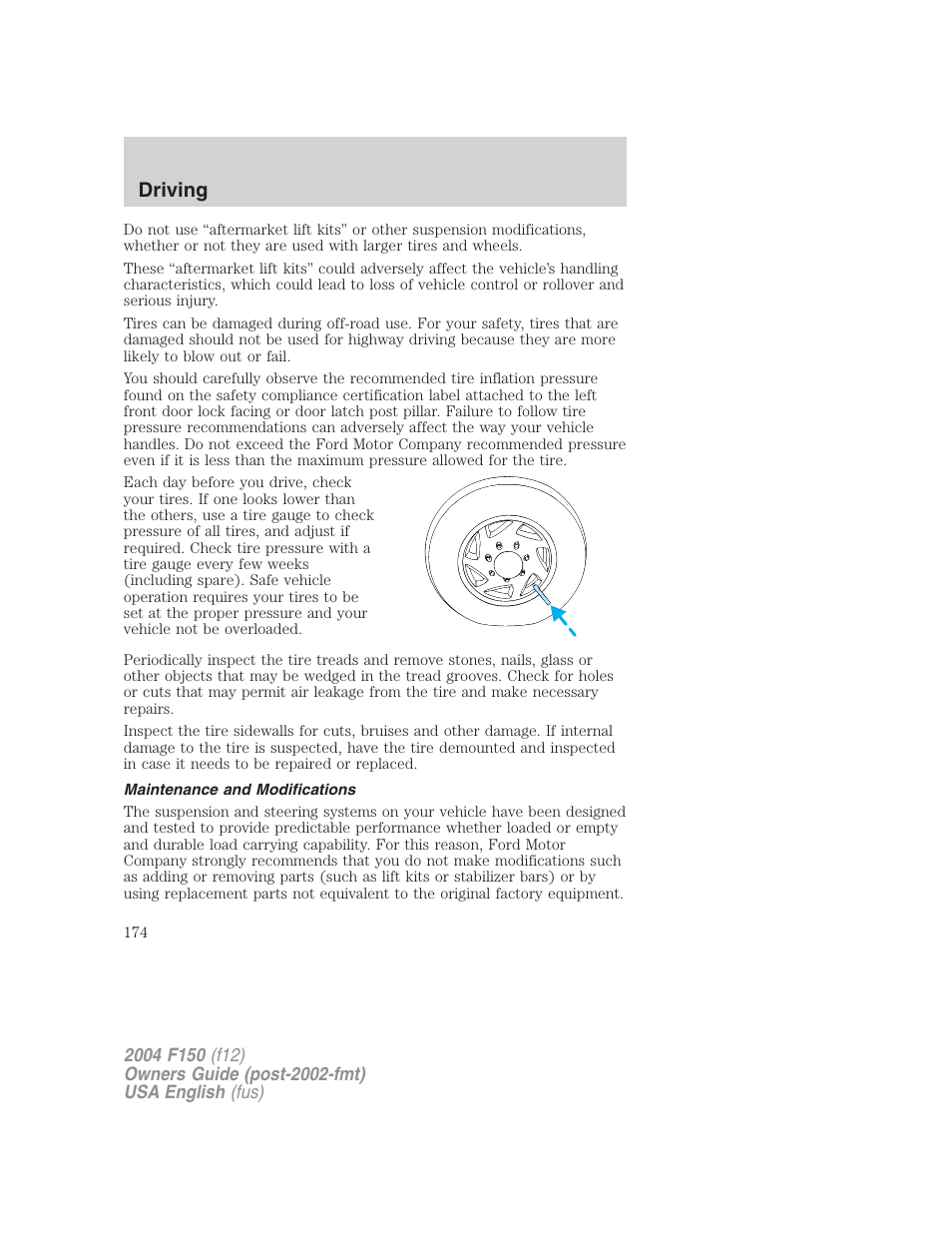 Driving | FORD 2004 F-150 v.2 User Manual | Page 174 / 296