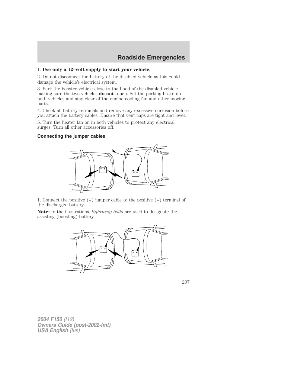 Roadside emergencies | FORD 2004 F-150 v.2 User Manual | Page 207 / 296