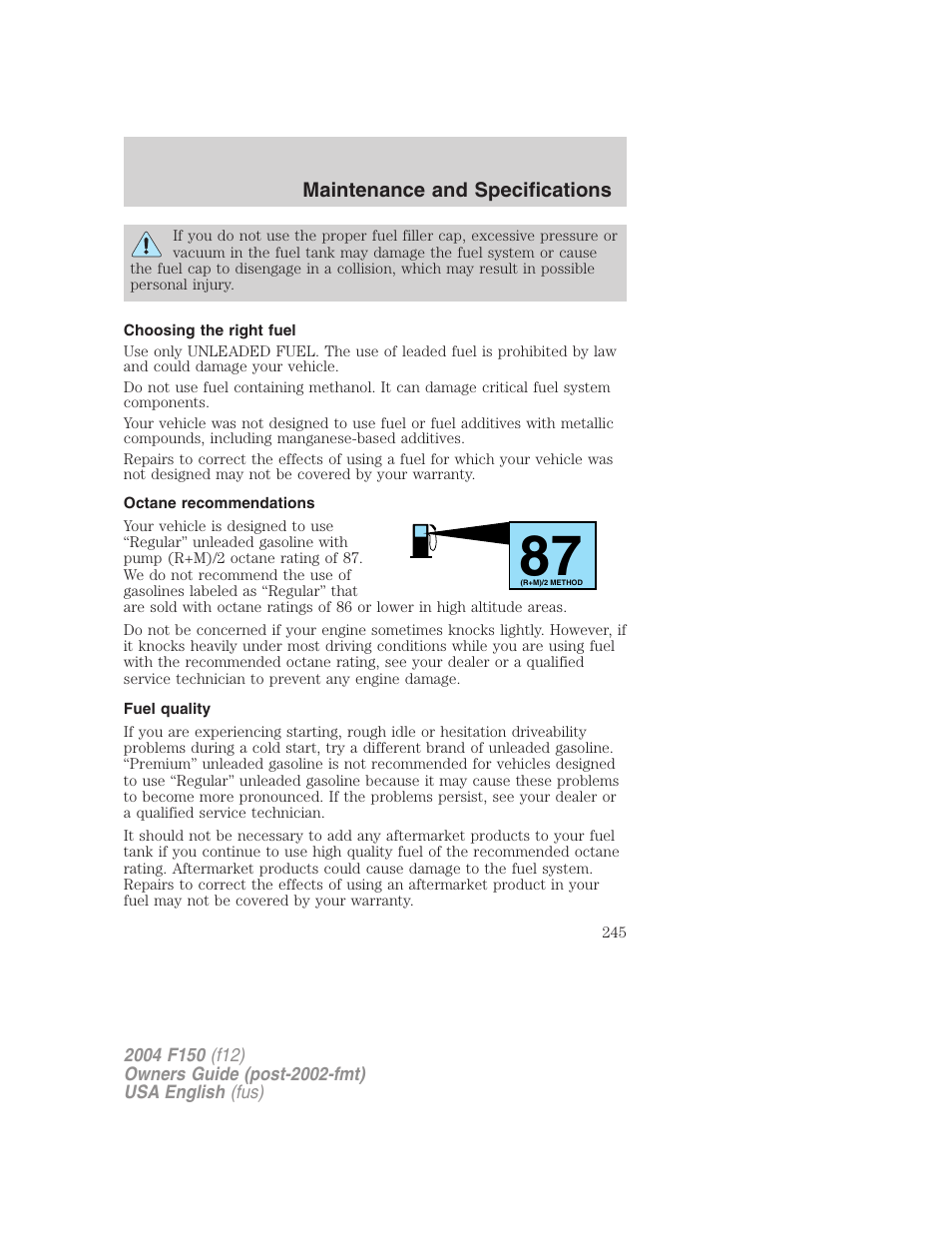 FORD 2004 F-150 v.2 User Manual | Page 245 / 296