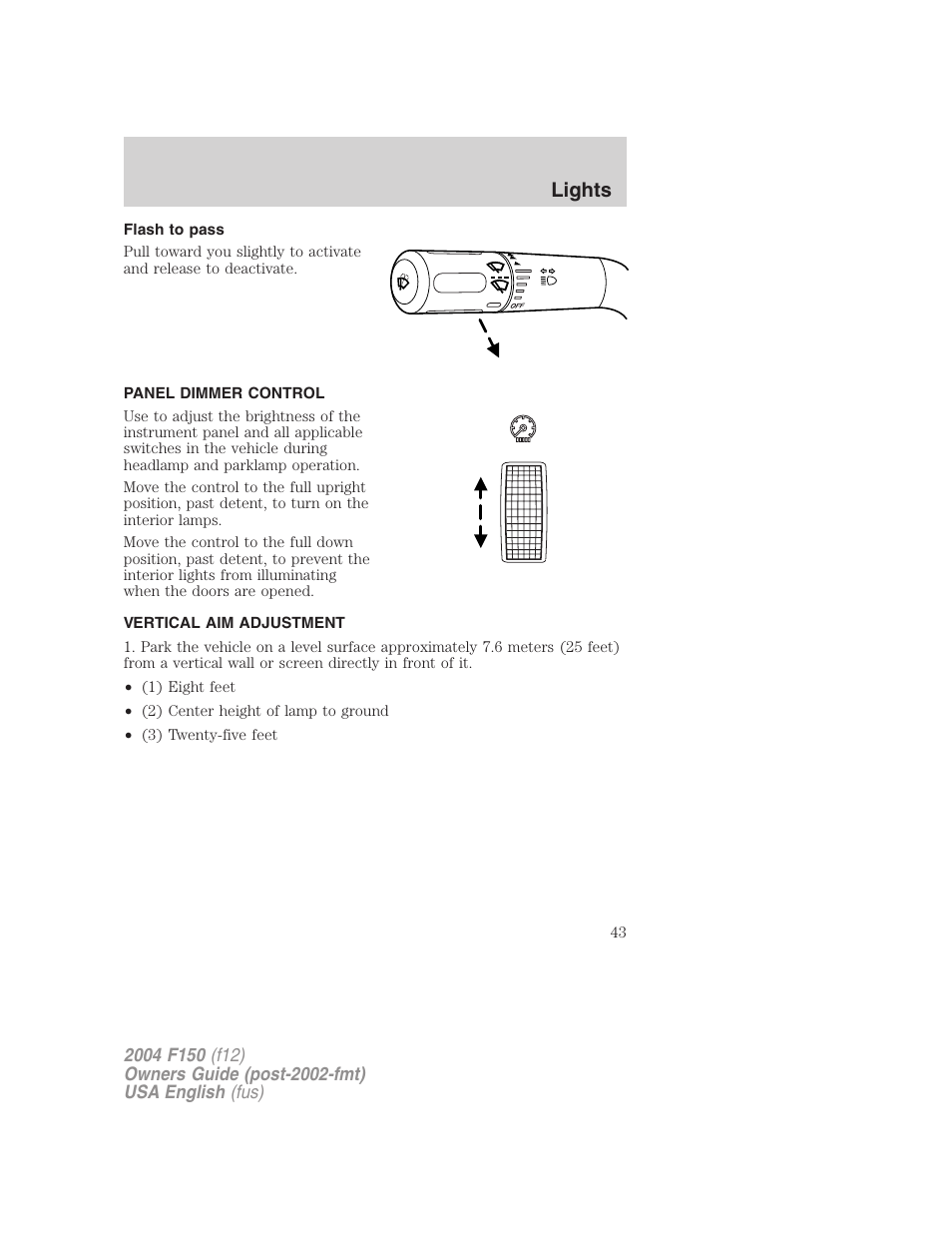 Lights | FORD 2004 F-150 v.2 User Manual | Page 43 / 296