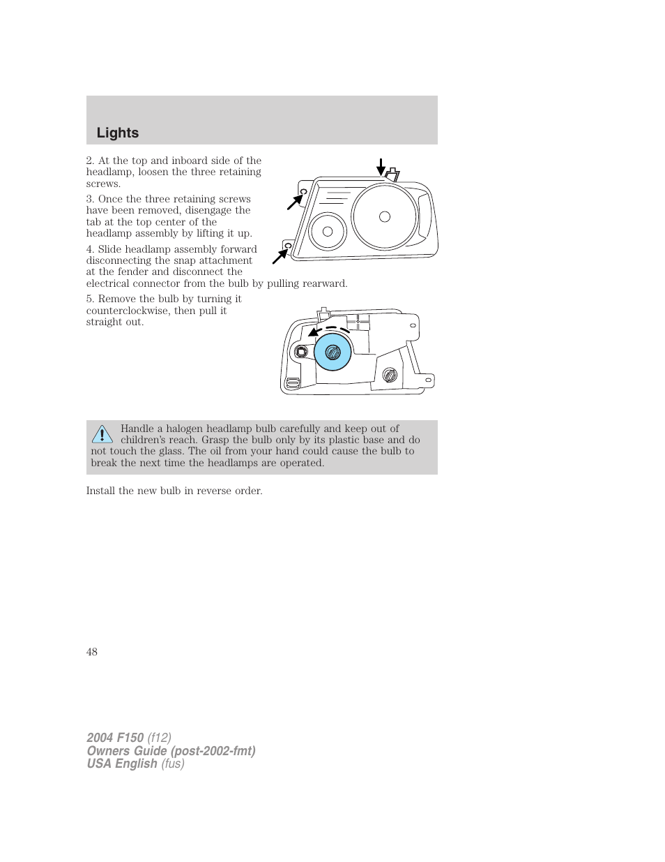 Lights | FORD 2004 F-150 v.2 User Manual | Page 48 / 296