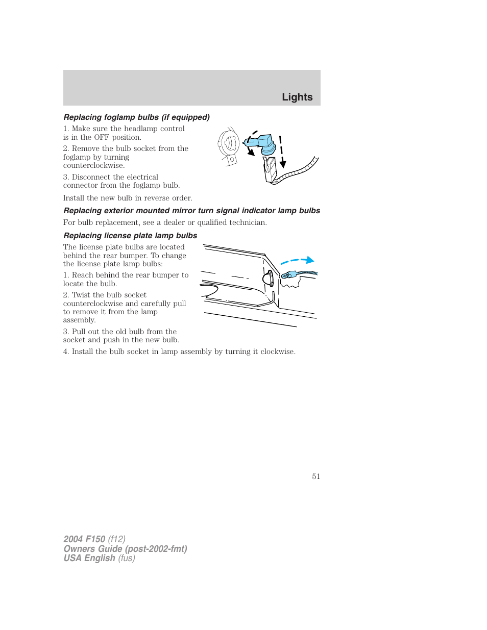 Lights | FORD 2004 F-150 v.2 User Manual | Page 51 / 296