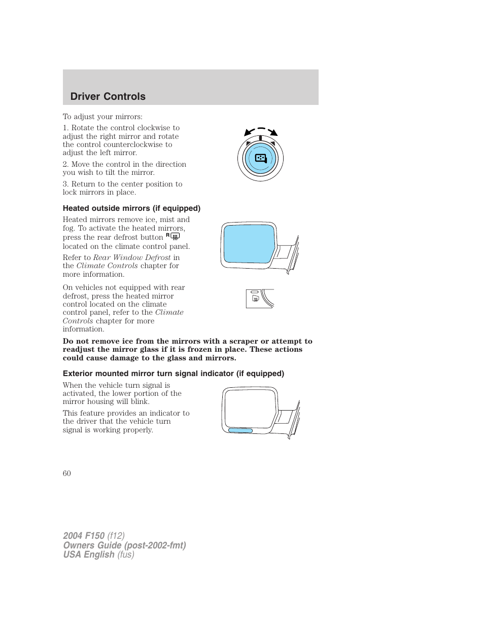 Driver controls | FORD 2004 F-150 v.2 User Manual | Page 60 / 296