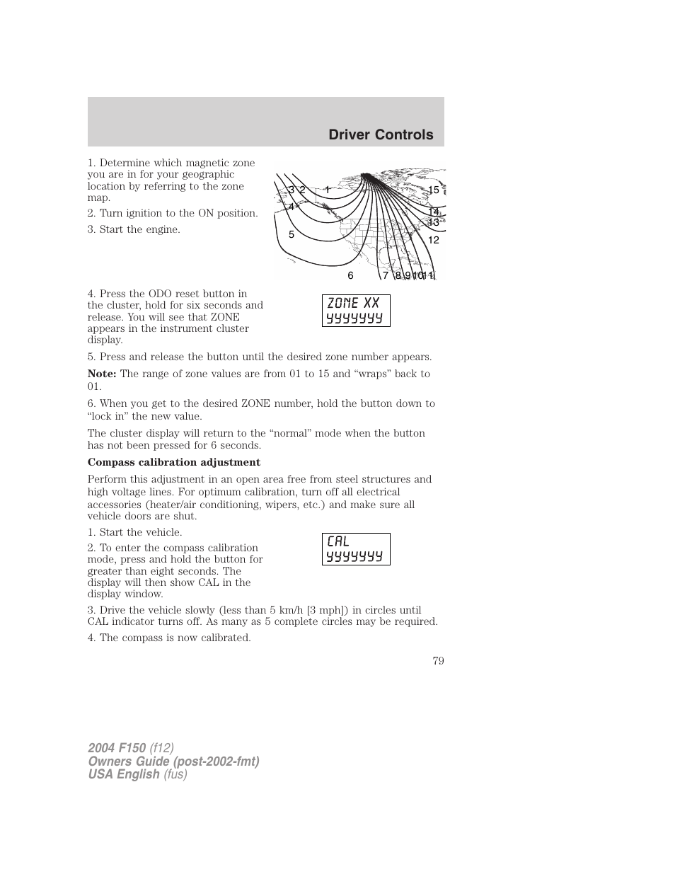 Driver controls | FORD 2004 F-150 v.2 User Manual | Page 79 / 296
