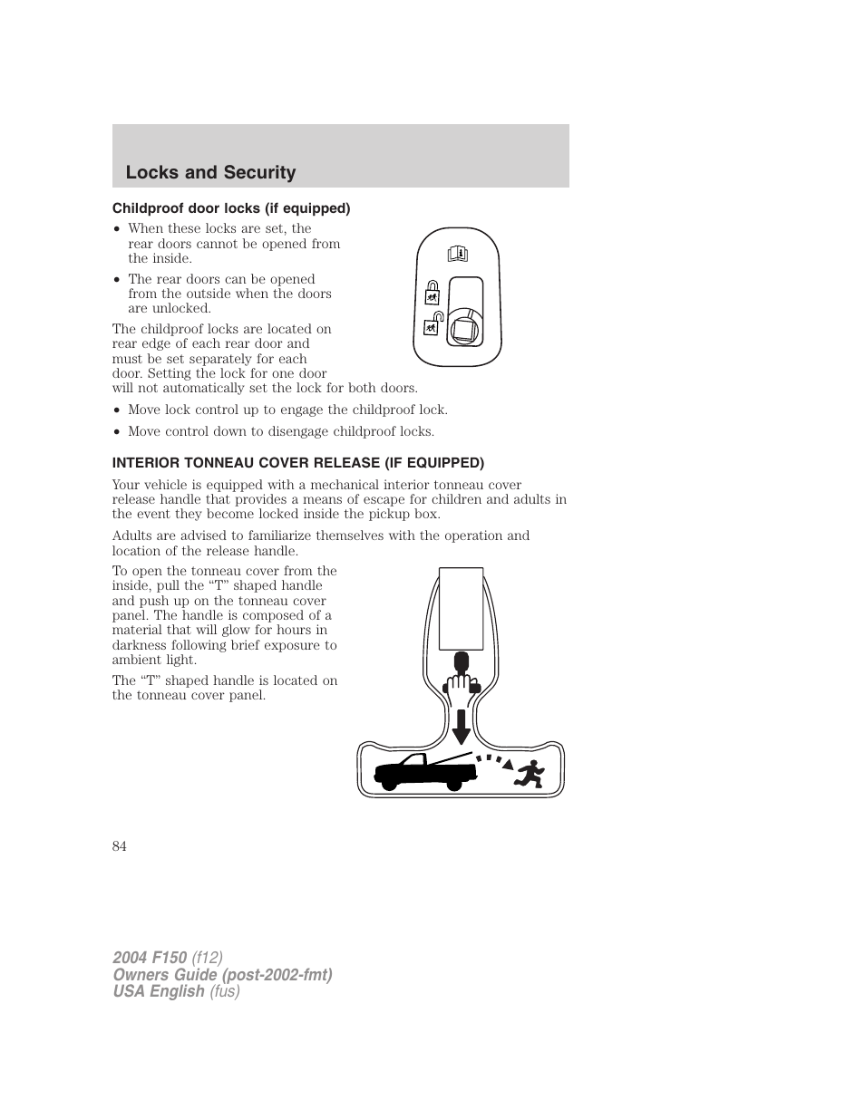 Locks and security | FORD 2004 F-150 v.2 User Manual | Page 84 / 296