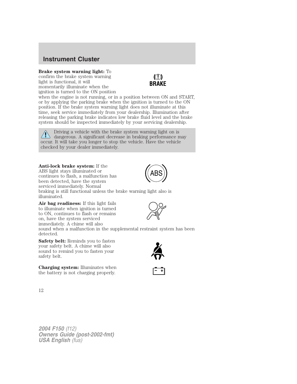 FORD 2004 F-150 v.3 User Manual | Page 12 / 304